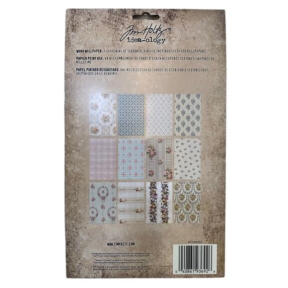 Jim Holtz idea-ology Worn Wallpaper Vintage Texture Salvaged 12 Designs - Picture 5 of 9